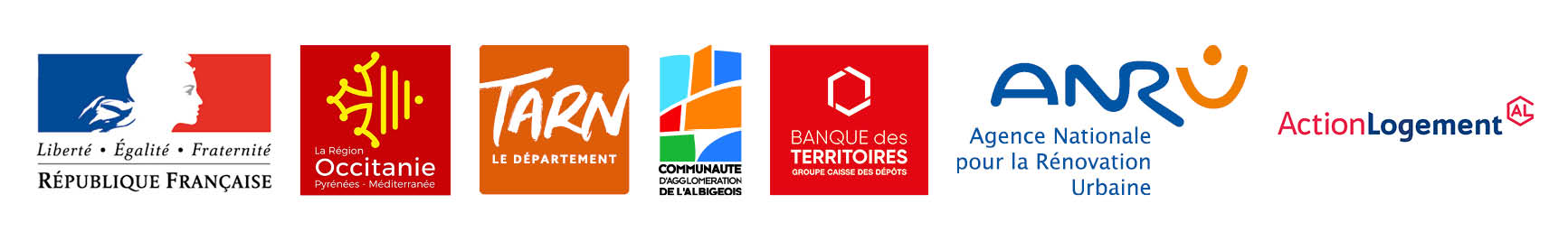 Bandeau des logos des financeurs de l&aposopération Saint-Antoine à Albi